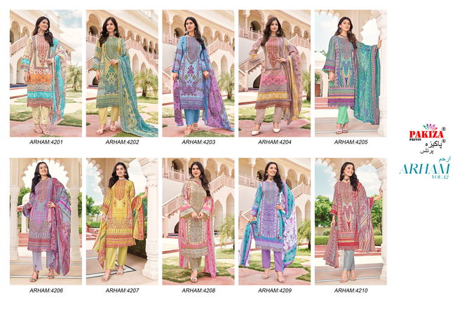 Arham Vol 42 By Pakiza Prints Lawn Cotton Embroidery Pakistani Suits Wholesale Shop In Surat